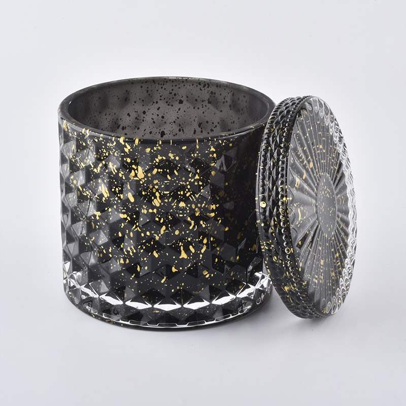 Christams holiday glass candle jars with lids