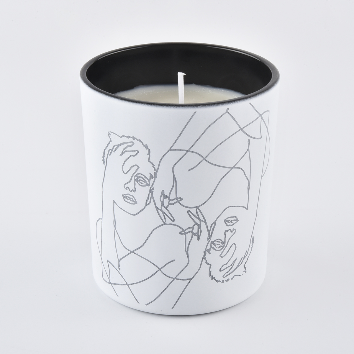 Vasetti di vetro bianco opaco per incisione laser di Natale per candela