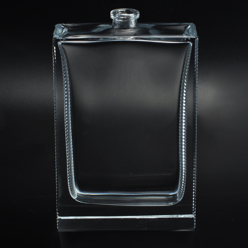 Classic simple square shaped glass perfume bottle