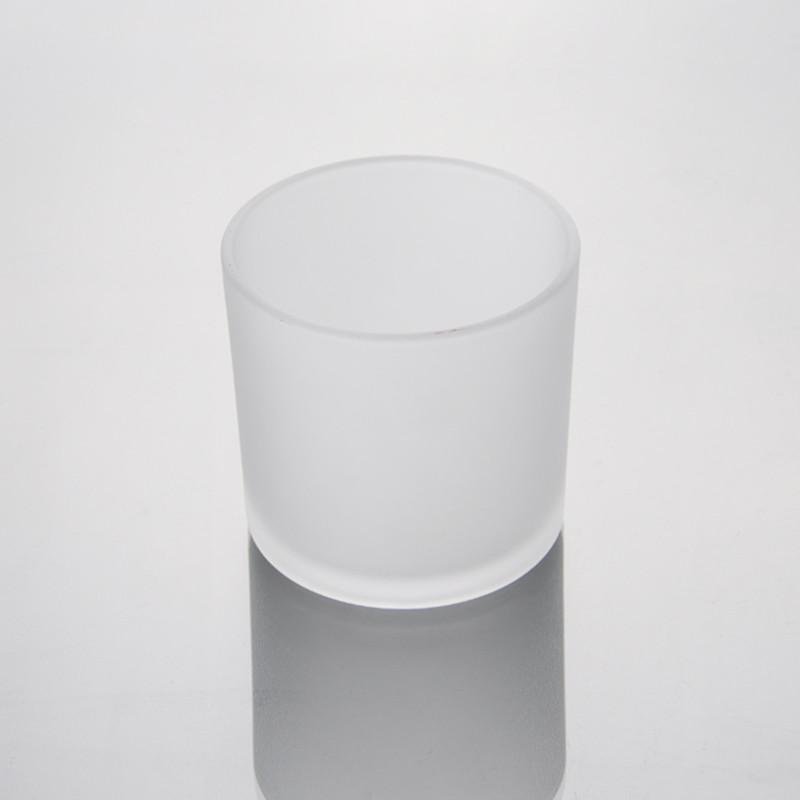 Classical frost cylinder votive candle glass