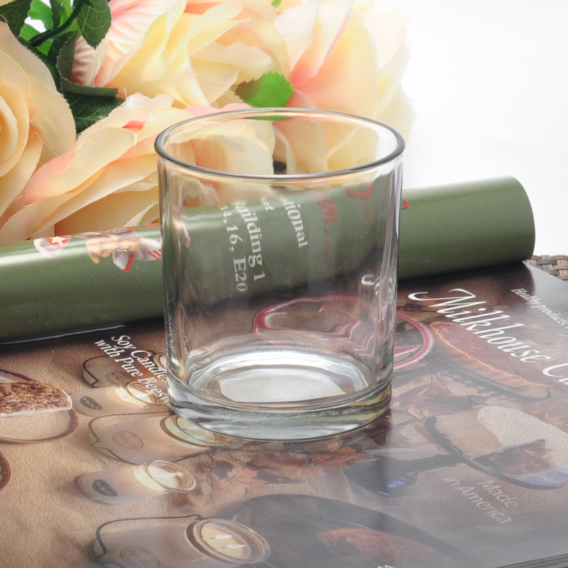 Clear glass candle container for wholesale