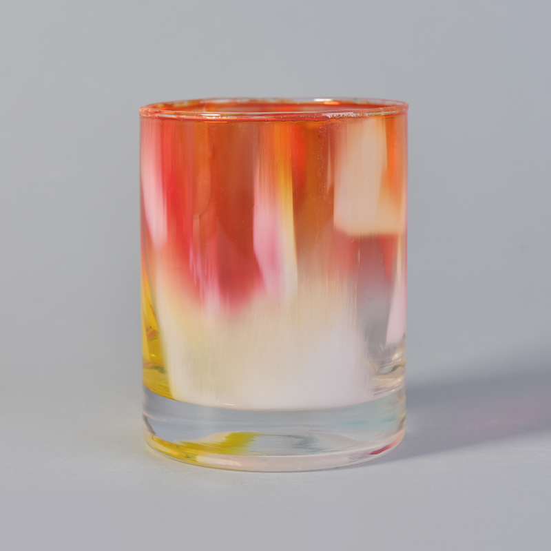 Colorful glass candle jar wholesale