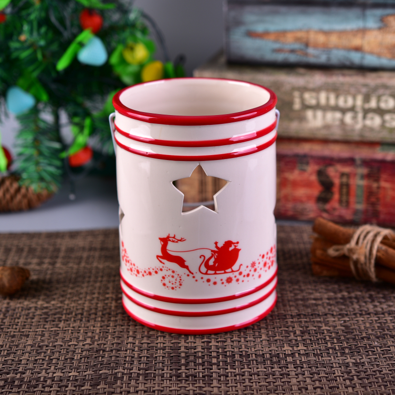 Custom Christmas Decorative Gift Tea light Ceramic Candle Holder