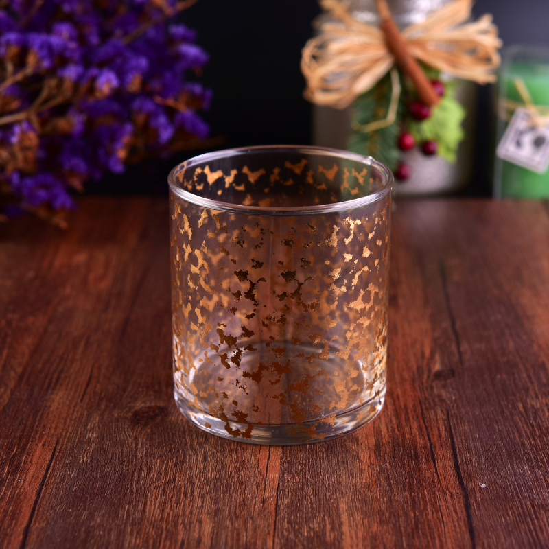 Cristal de encargo de la vela de la impresión de la etiqueta del oro y de la plata