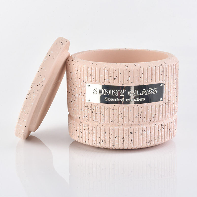 Logo personalizzato Vero Candela in cemento Vuoto con coperchio all'ingrosso