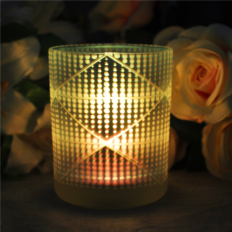 Custom Pattern Laser Engraved Glass Candle Jar