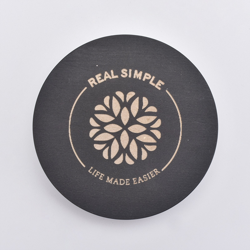 Coperchi per candele con sigillo SIlicone incisi nero su misura di dimensioni personalizzate