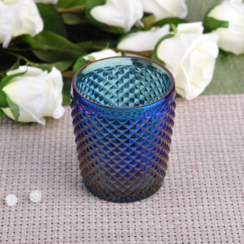 Cylinder Iron Plating Glass Candle Holder