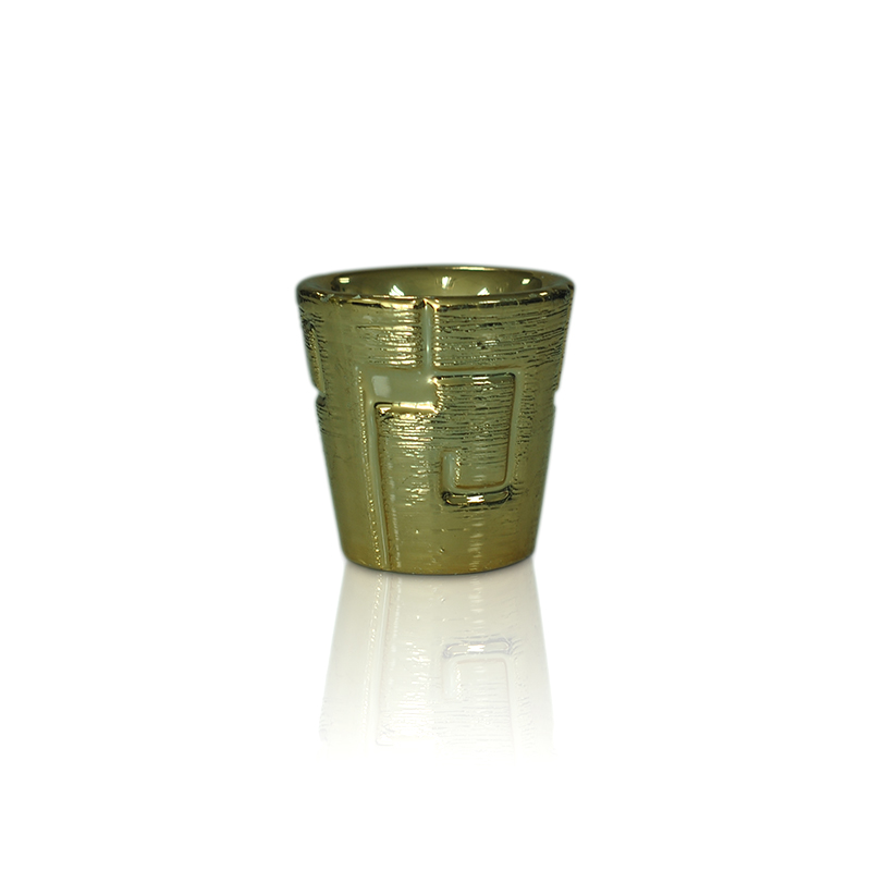 Debossed pattered ceramic candle holders
