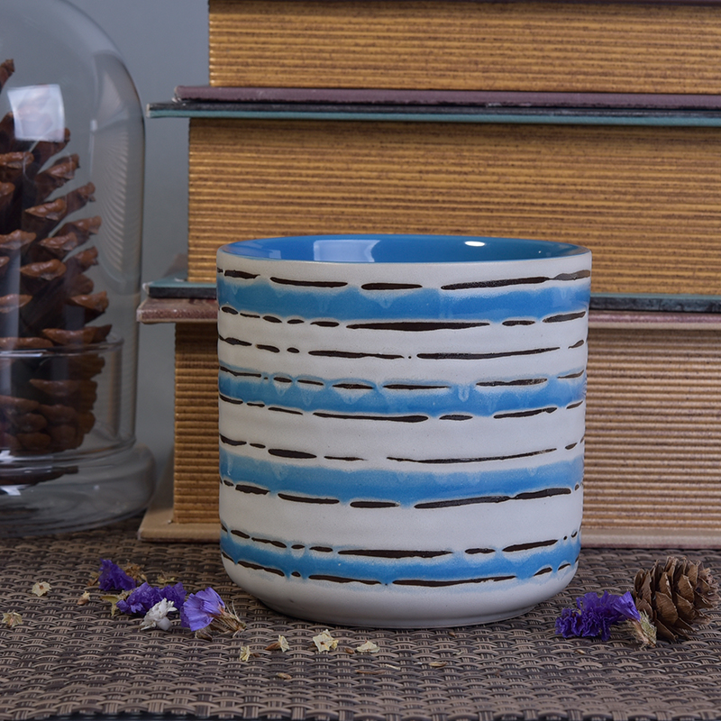 Eco-friendly Hand Painted Scented Soy Ceramic Candle Jars