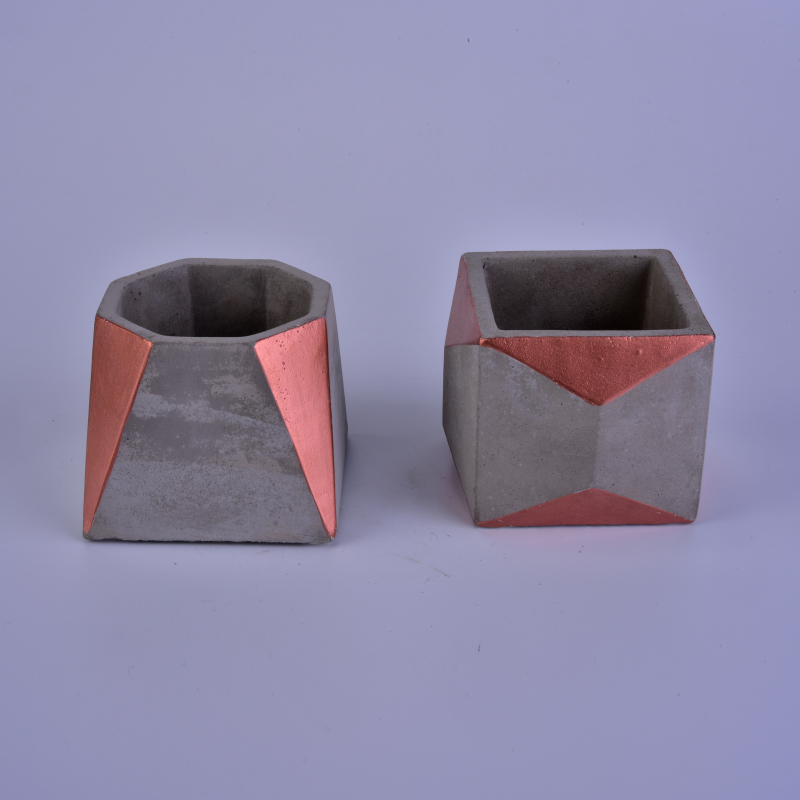 Empty square cement candle jars wholesale