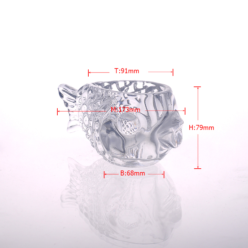 Fish shape clear glass candle holder
