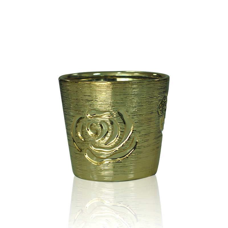 Flower Patterned ceramic candle holders