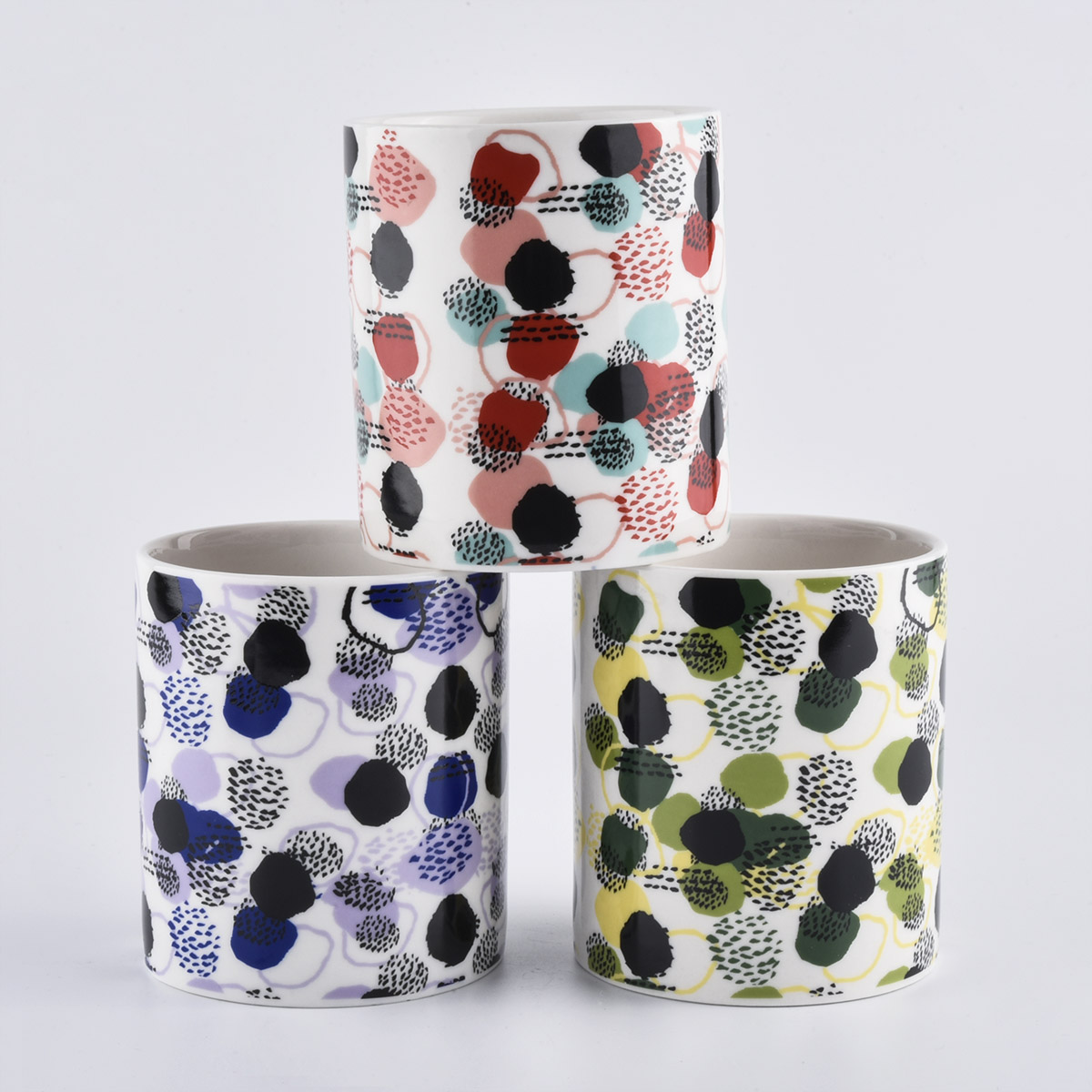 Full decal printing ceramic candle jars