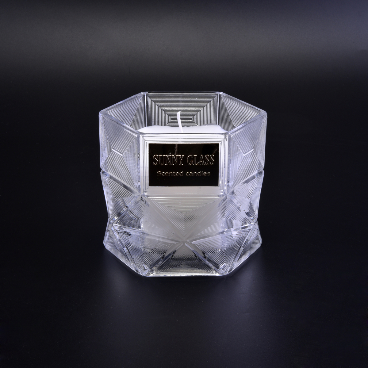 Geo Cut Hexagon Glass Jars For Candle Making