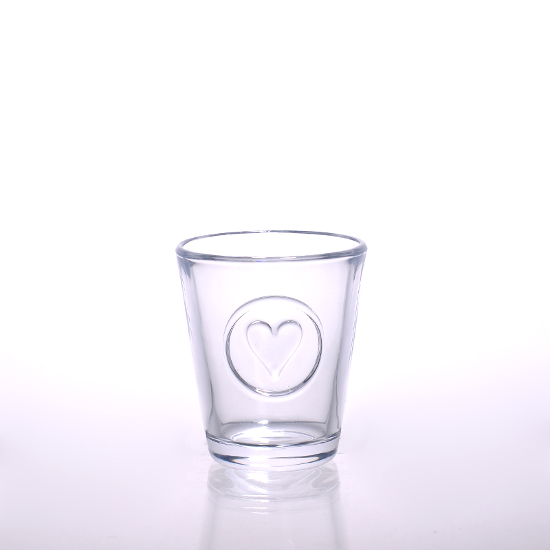 Glass candle holder with logo