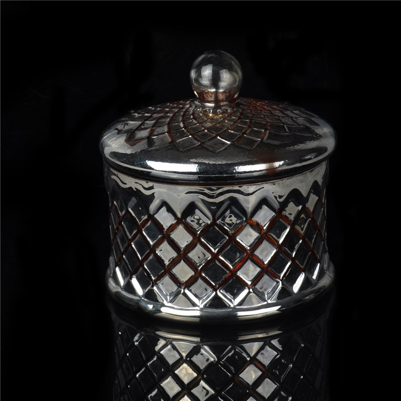 Glass candle jar with lid