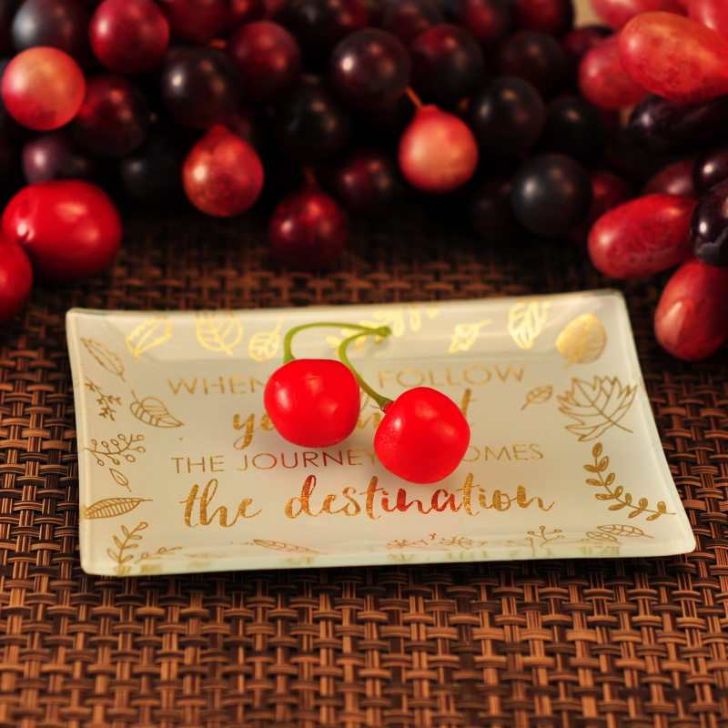 Placa de vidro Gloden decalque de luxo