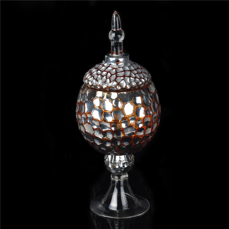 الذهب الكهربائي الزجاج شمعة حامل شمعة