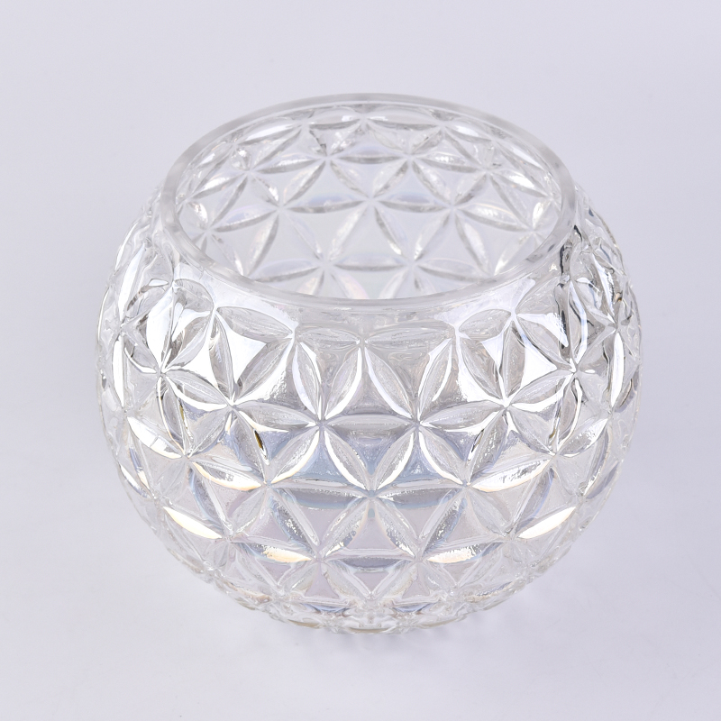 Magnifique bougeoir en verre à placage ionique