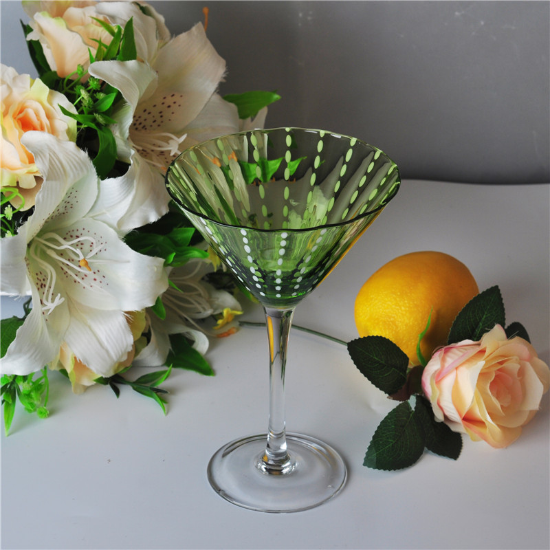 Boca verde Martini vidro fundido