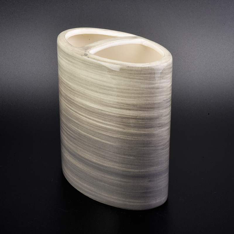 Jogo de escova de vaso sanitário pintado à mão