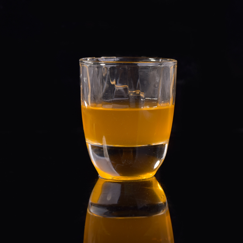 Balang lilin kaca Votive putih yang tinggi dengan Base bawah tebal