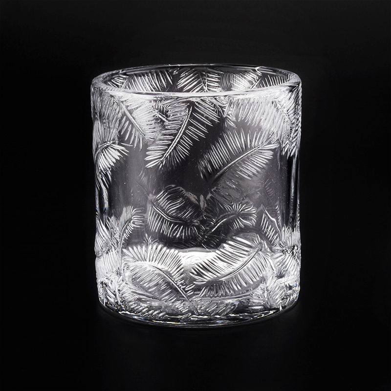 High end crystal clear glass candle jar 8oz