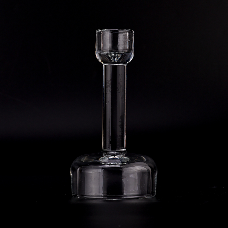 Wysokiej jakości świecznik z przezroczystego szkła Szklany świecznik do wystroju domu