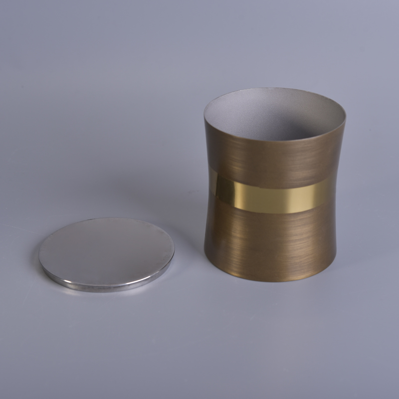 蓋付き高品質の銅メッキ香りのワックスステンレスキャンドルジャー