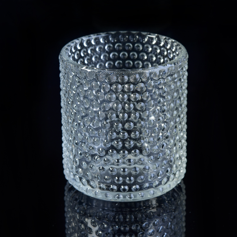 Hobnail glass candle holders for home decoration
