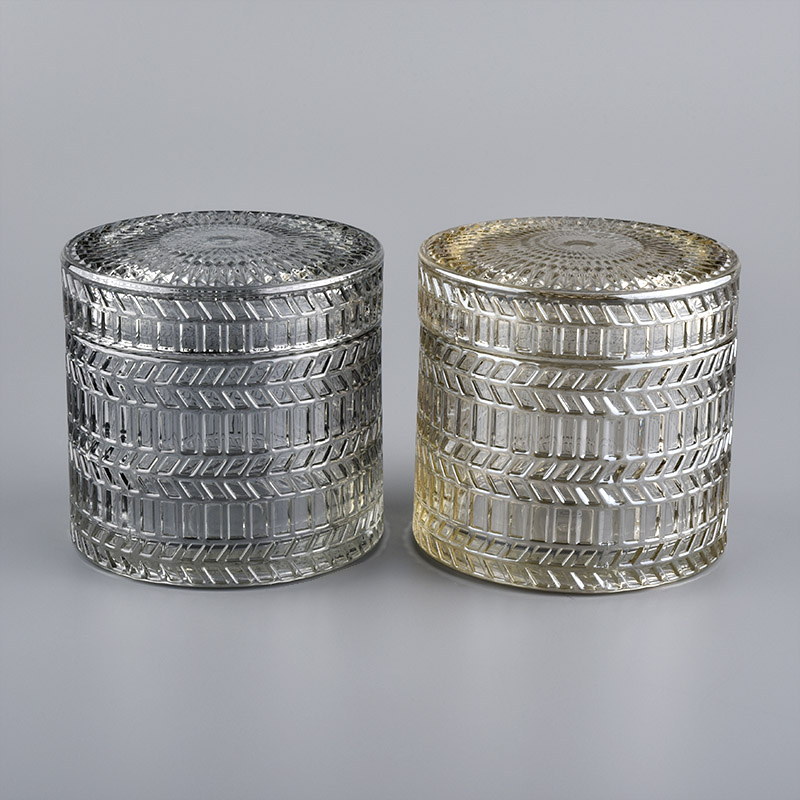 ديكور المنزل جرة شمعة زجاجية 7 أوقية مع غطاء