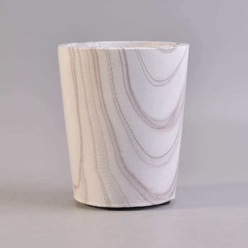 Hot popular taper marble concrete candle jar for home