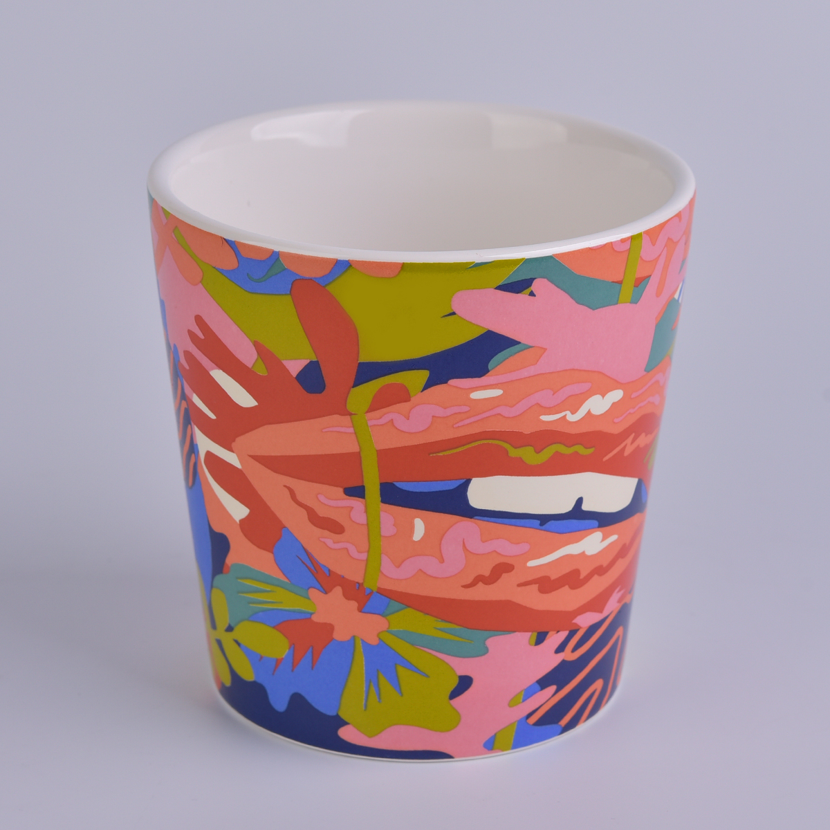 Großer Votivkerzenhalter aus Keramik mit Aufdruck