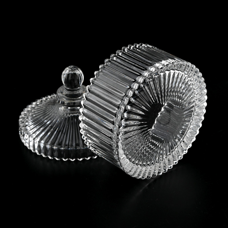 Luxus 10oz Clear Glass Candle Schiff mit Deckel Lieferant