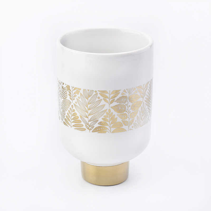 Luxury Empty Ceramic Candle Holder For Wax Candle Making