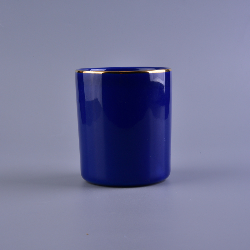 Luxury Gold Rim portacandele in ceramica