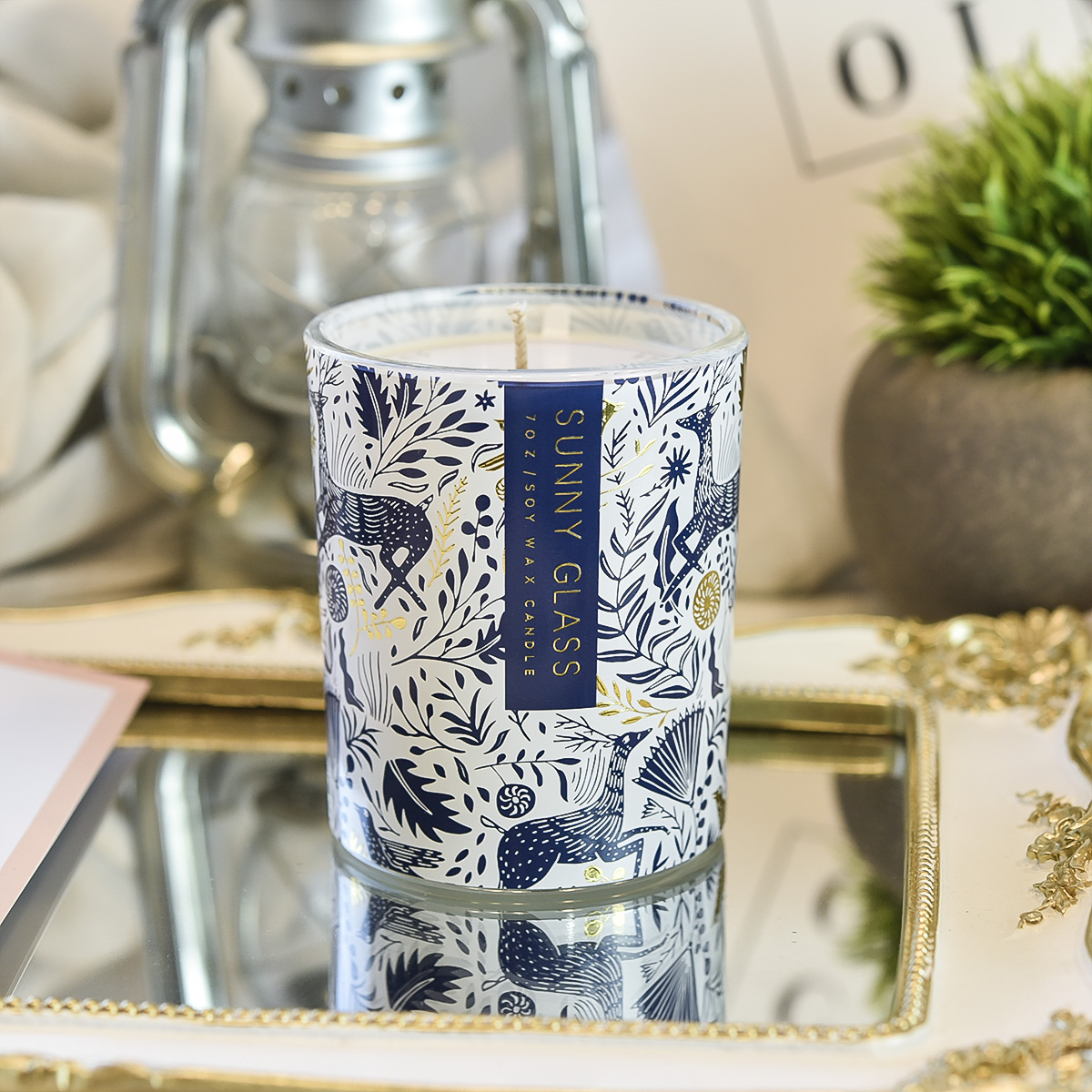 Design animale di lusso vetro Vanelli a candele di soia all'ingrosso