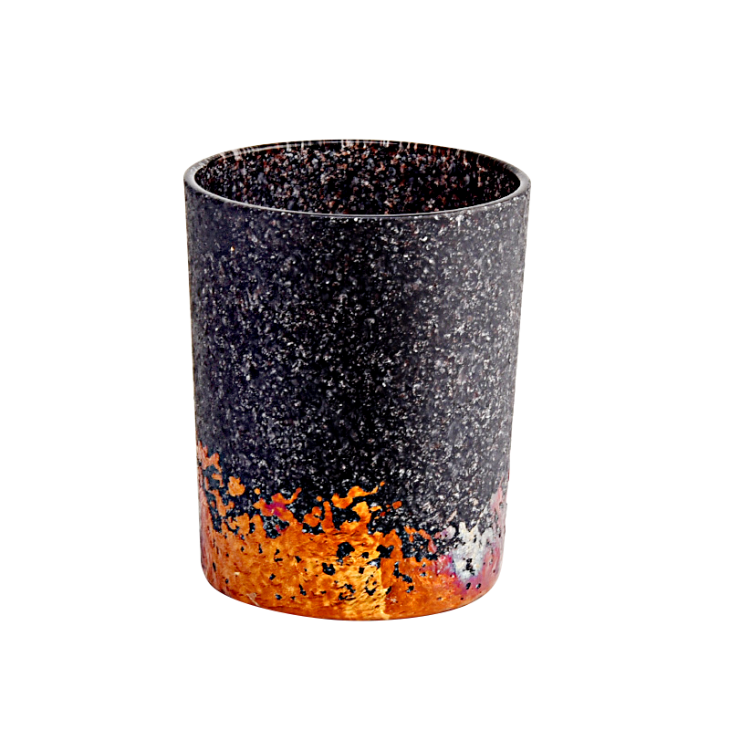 Luxury design 8oz glass candle holder spray color effecting wholesale