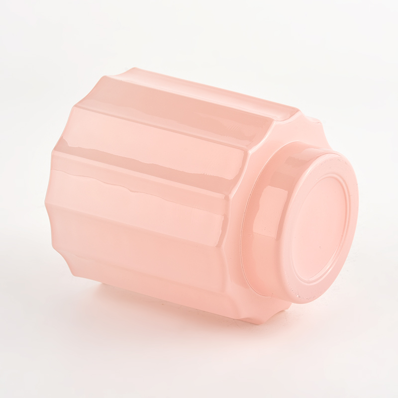 家の装飾用の豪華なピンクの垂直ガラスジャー卸売