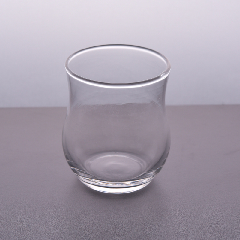 Machine blown transparent 4oz glass candle holder wholesale