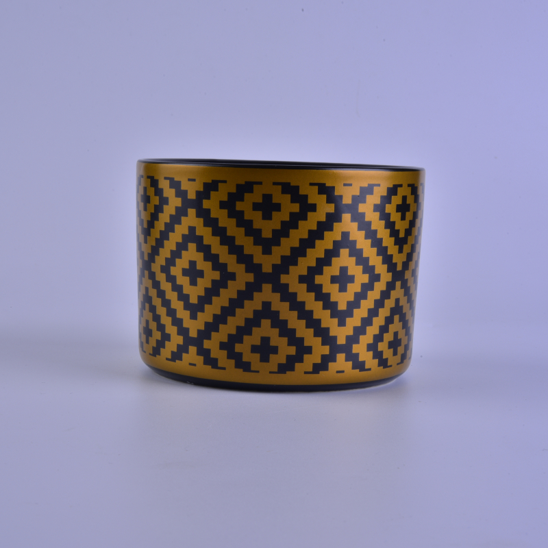 Many color round decal printing candle holder ceramic jar