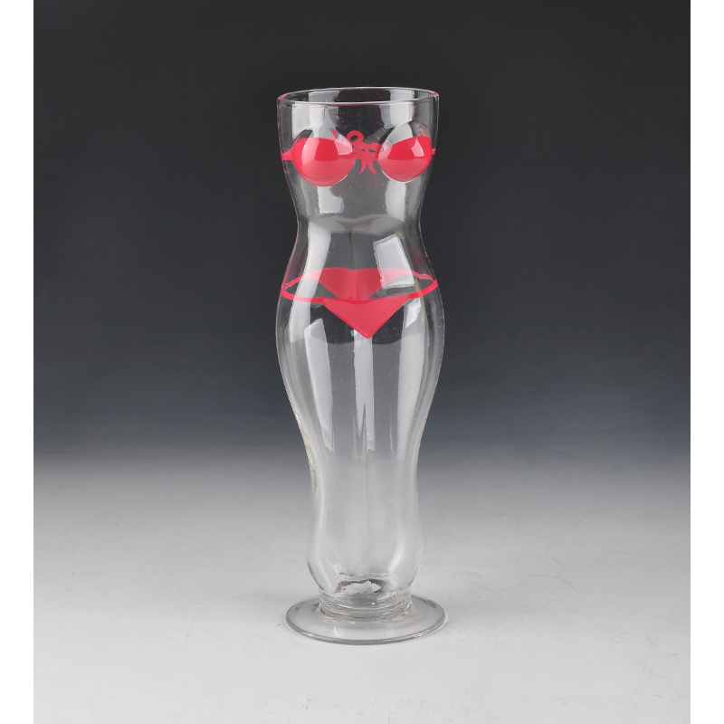 Vidro de Martini com biquíni pintado