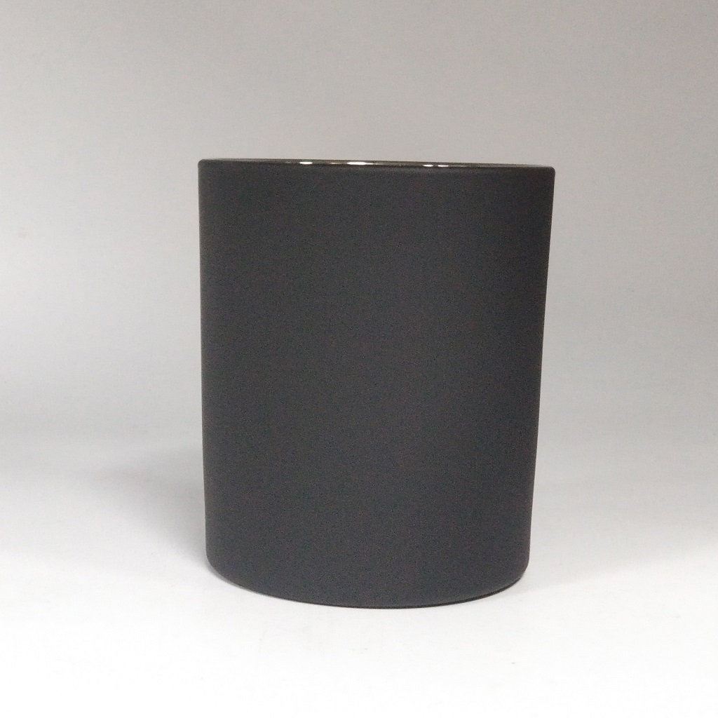 Matowy czarny słoik na świecznik