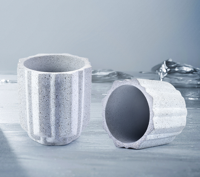 Moderno vaso di candele in cemento verticale a candela di lussuoso vaso all'ingrosso