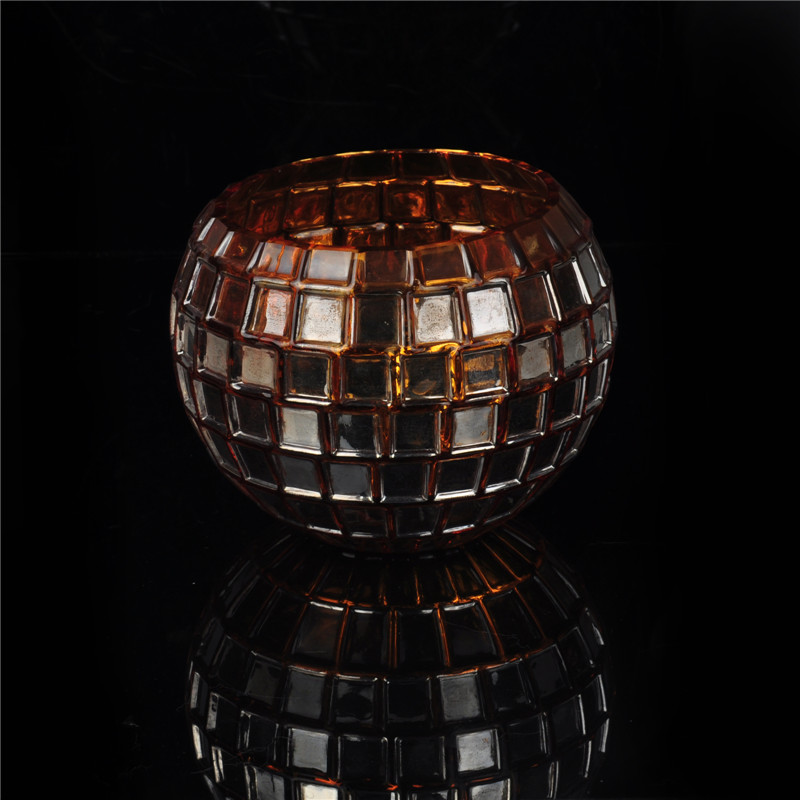 Mosaic votive glass candle jar