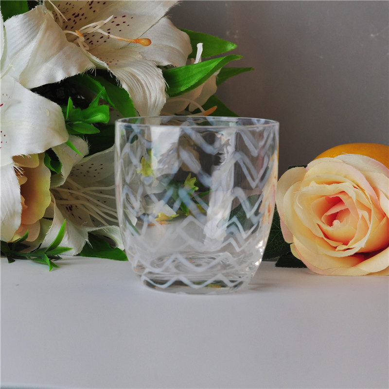 Mouth Blown Clear Glass Candle Jar