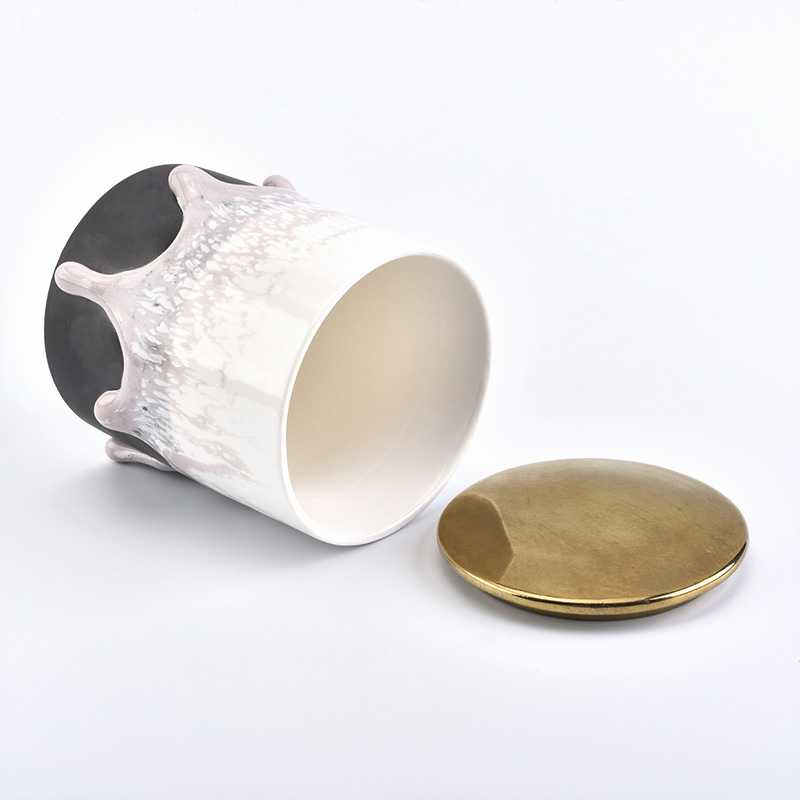 Многоцветный керамический сосуд для свечей с крышкой Новое прибытие