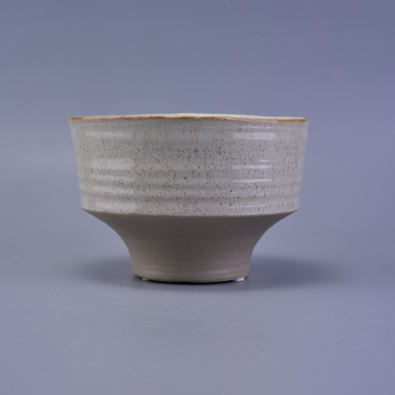 Natural earthernware base ceramic jar for candles