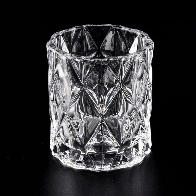 New Arrival Crystal Diamond Cut Glass Jar For Candle Making